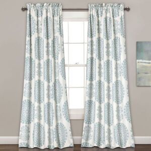 Open Box - Lush Decor - Set of 2 (95"x52") Evelyn Medallion Rod Pocket Lig Blue